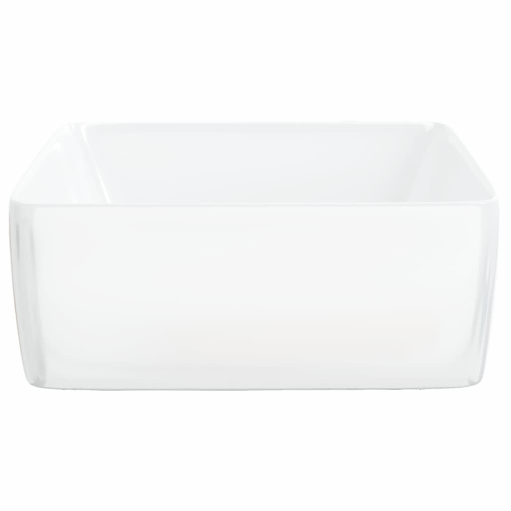 vidaXL Lavabo blanc 48x37x13 cm céramique rectangle