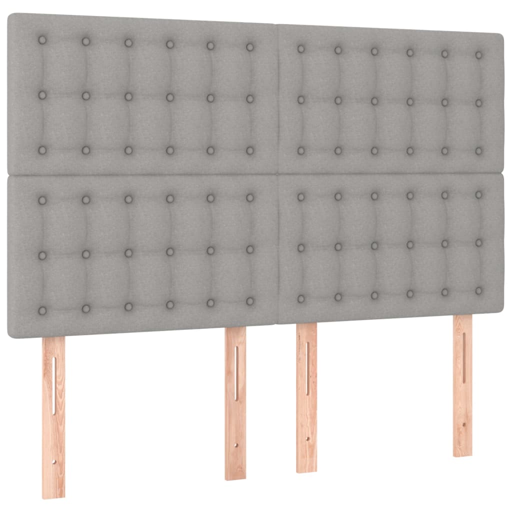 vidaXL Tête de lit à LED Gris clair 144x5x118/128 cm Tissu