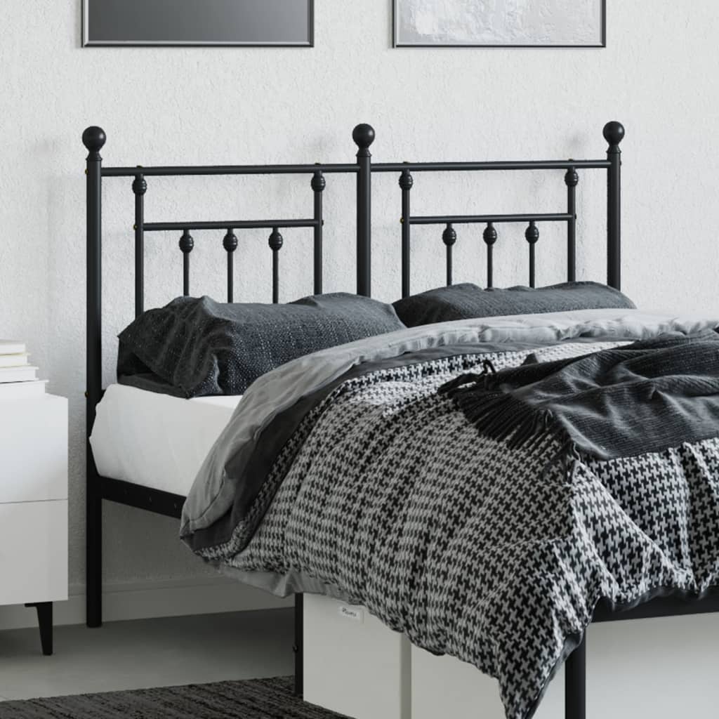 vidaXL Tête de lit métal noir 120 cm