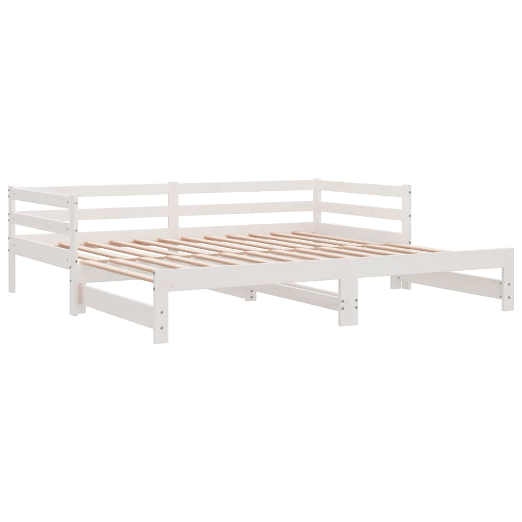 vidaXL Lit coulissant blanc bois de pin massif 2x(90x200) cm