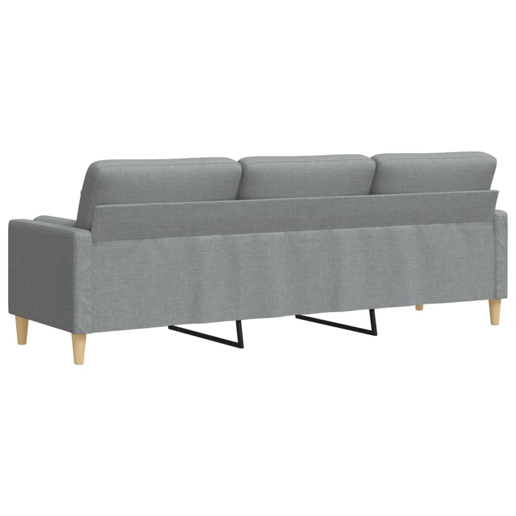 vidaXL Canapé 3 places avec oreillers gris clair 210 cm tissu