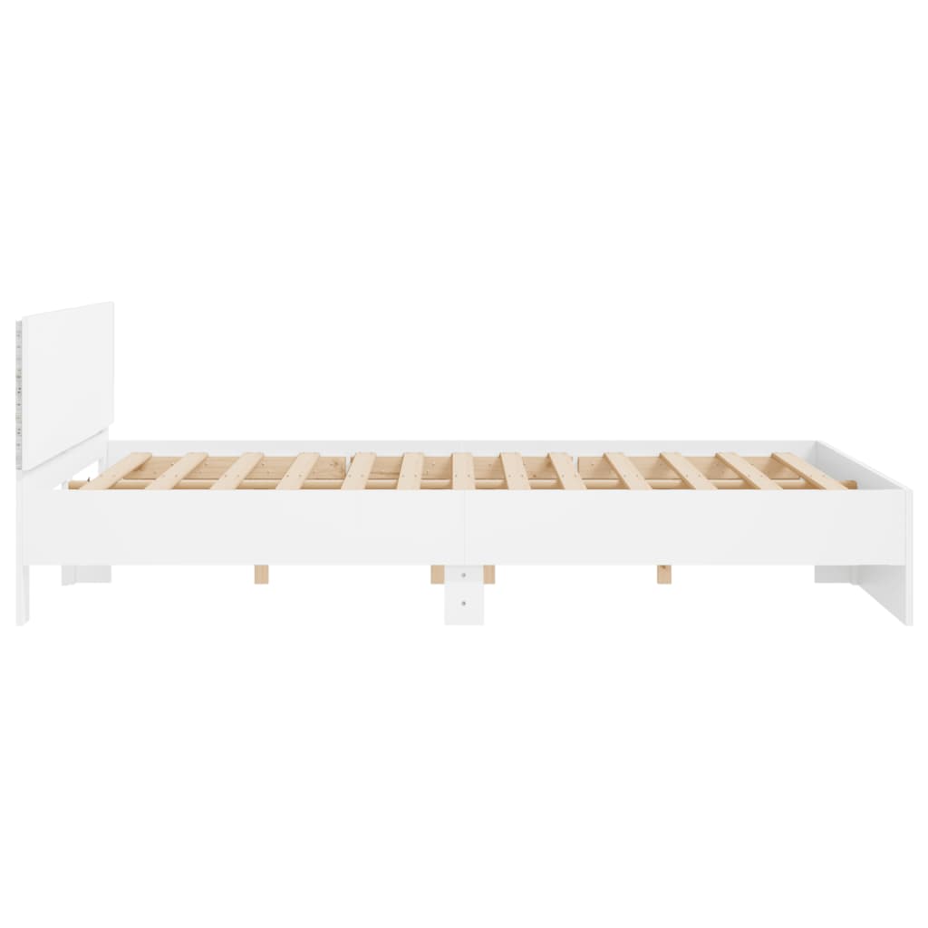 vidaXL Cadre de lit avec LED sans matelas blanc 200x200 cm