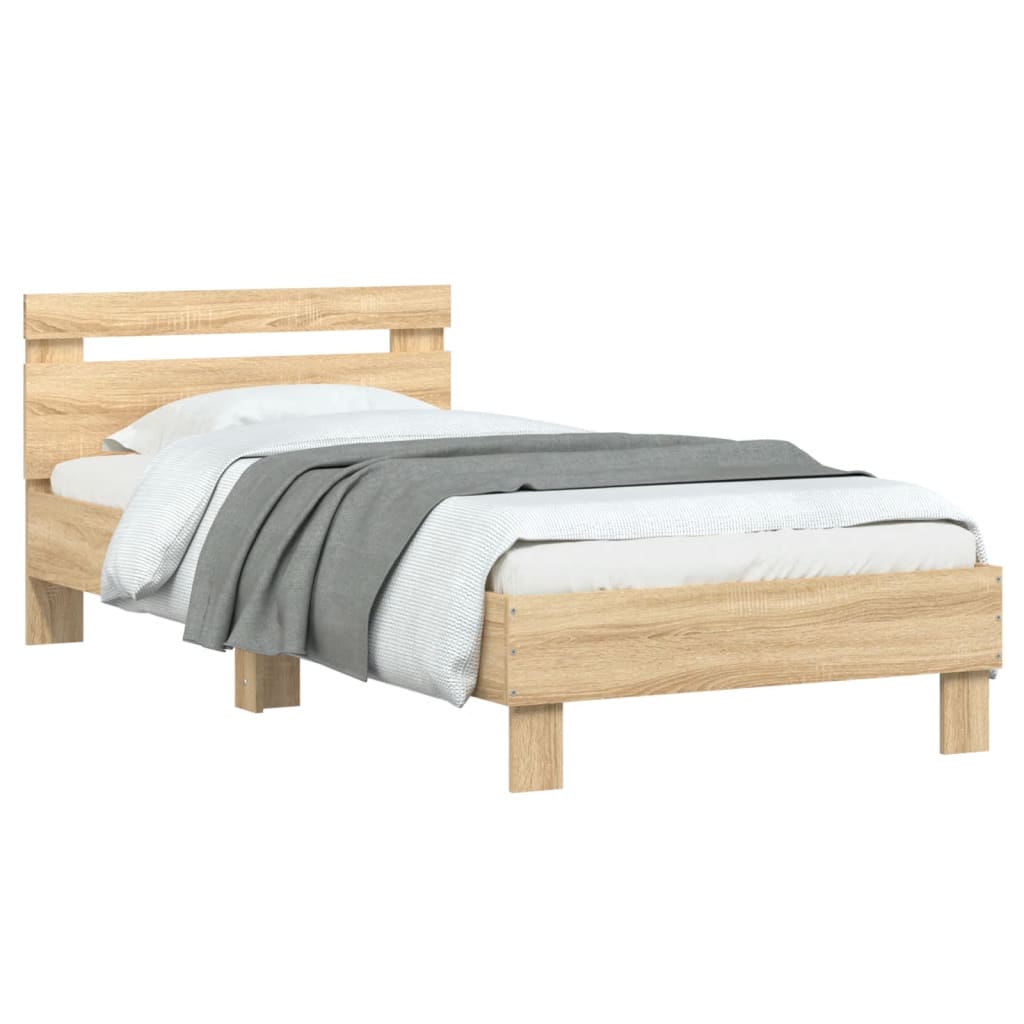 vidaXL Cadre de lit sans matelas avec tête de lit 90x190 cm