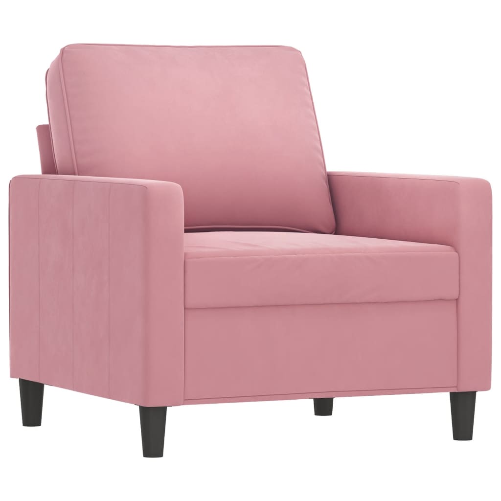 vidaXL Fauteuil avec repose-pied Rose 60 cm Velours