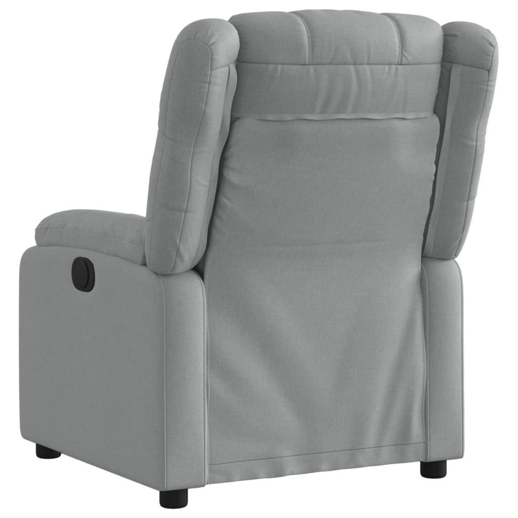 vidaXL Fauteuil inclinable électrique Gris clair Tissu