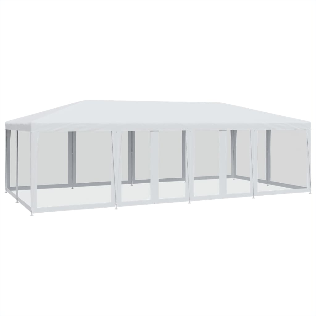 vidaXL Tente de fête avec 12parois latérales en maille blanc 8x4m PEHD