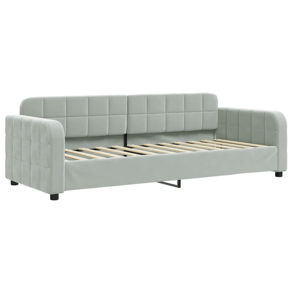 vidaXL Lit de jour avec matelas gris clair 80x200 cm velours