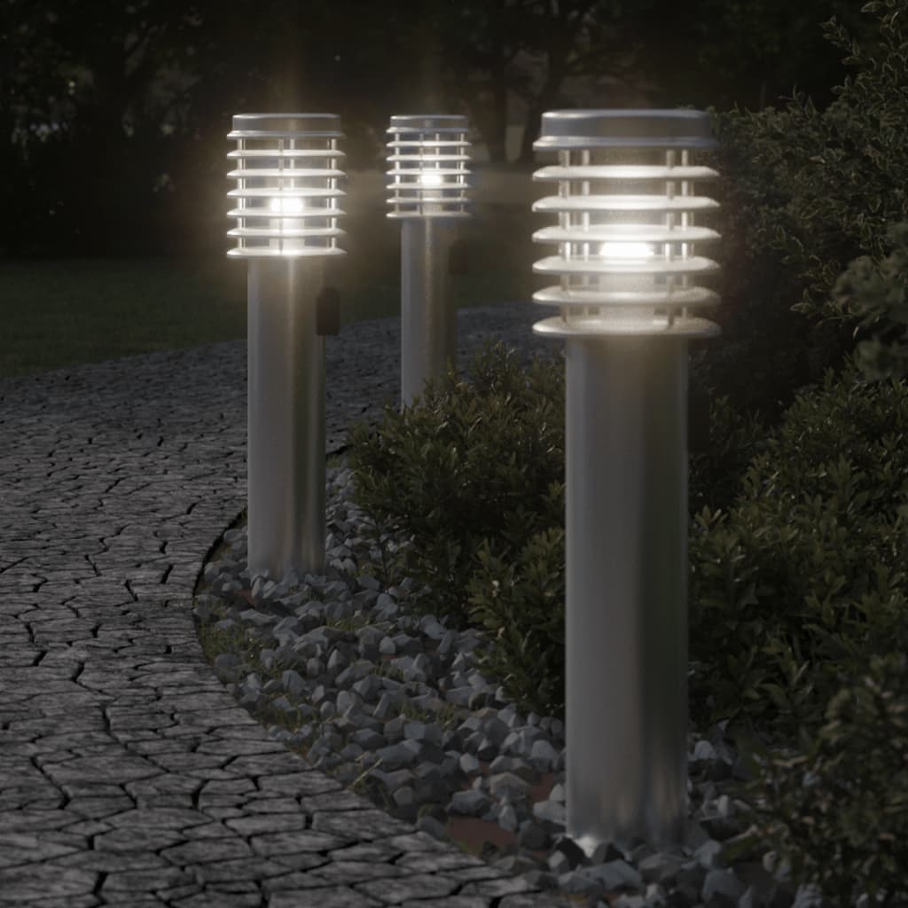 vidaXL Lampadaire d'extérieur et sortie argenté 60 cm acier inoxydable