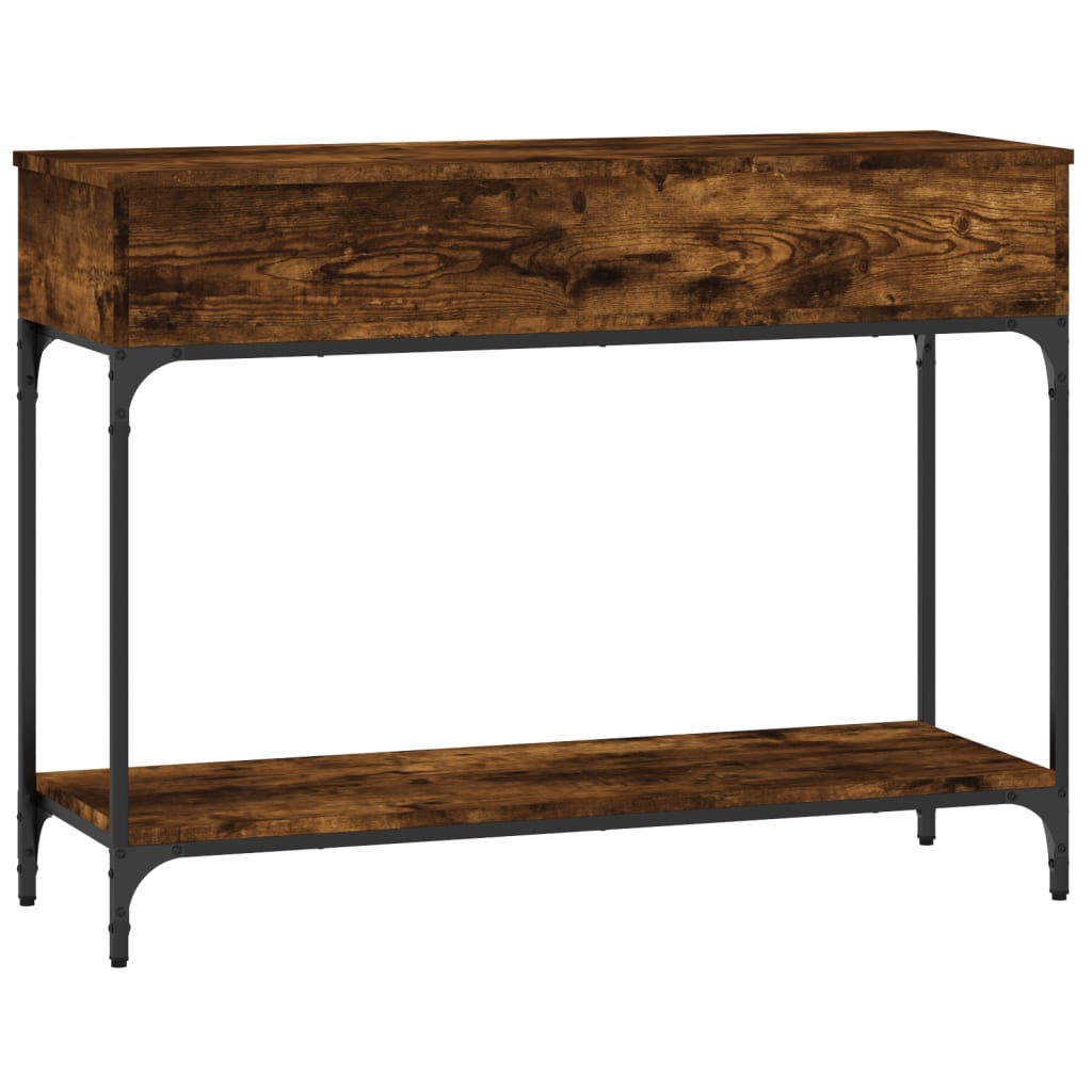 vidaXL Table console chêne fumé 100x34,5x75 cm bois d'ingénierie