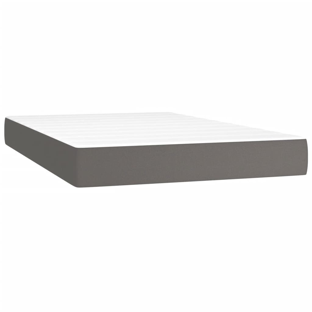 vidaXL Sommier à lattes de lit avec matelas et LED Gris 120x200 cm