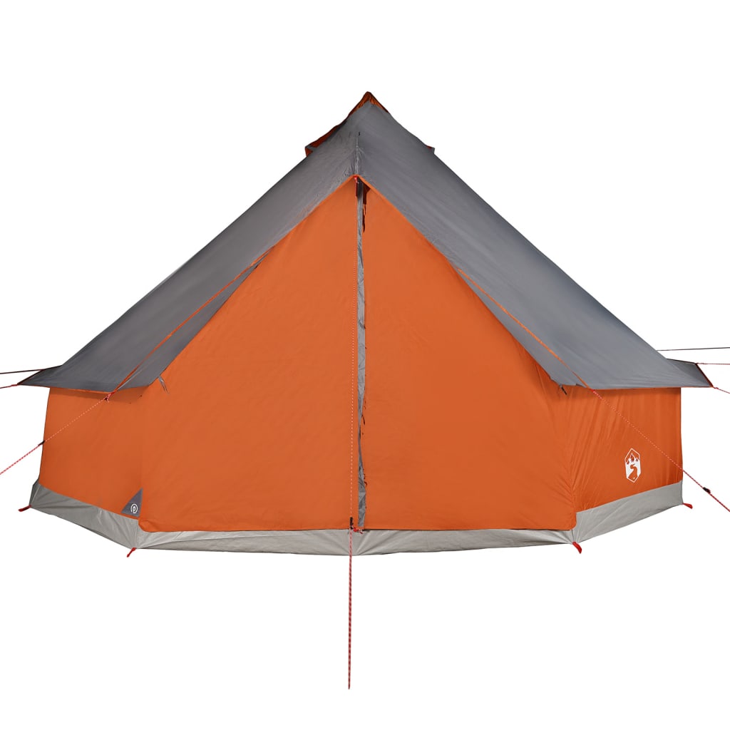 vidaXL Tente familiale tipi 6 personnes gris et orange imperméable