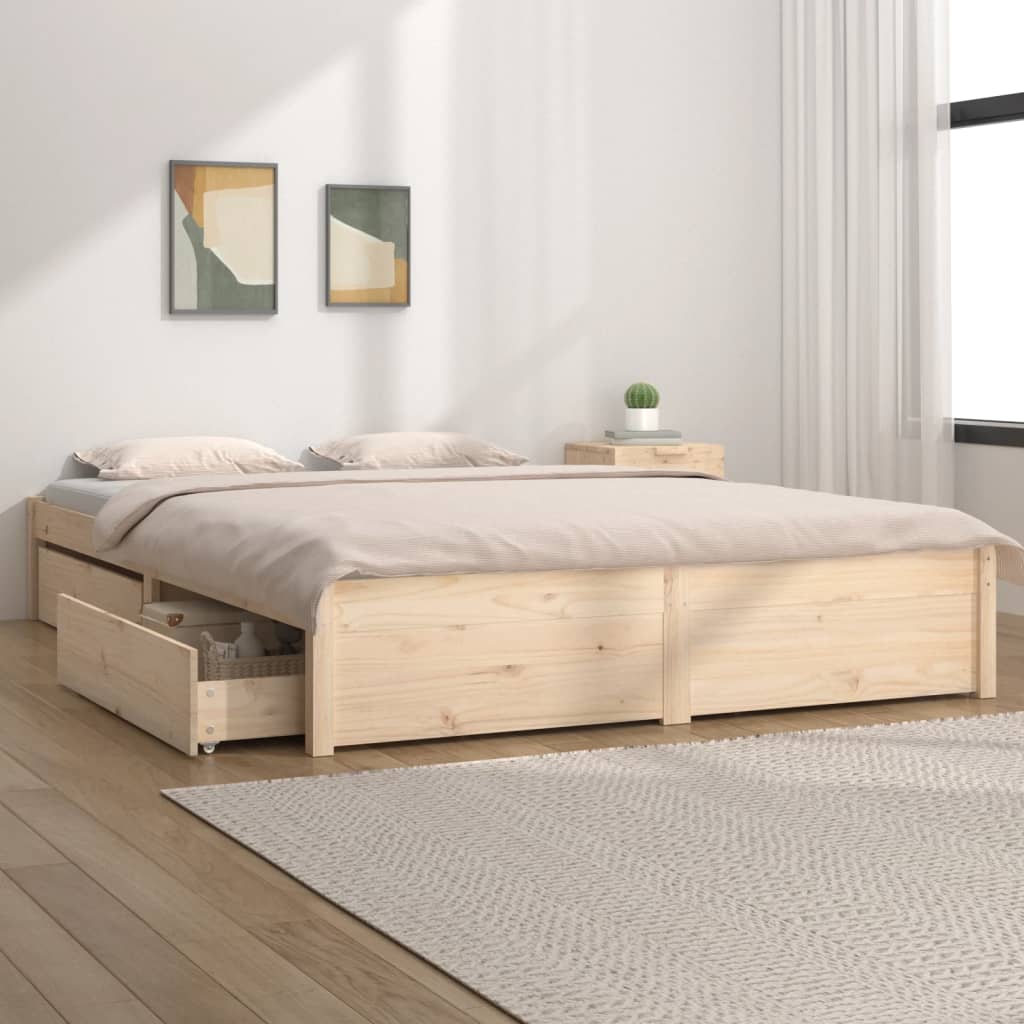 vidaXL Cadre de lit avec tiroirs 140x200 cm