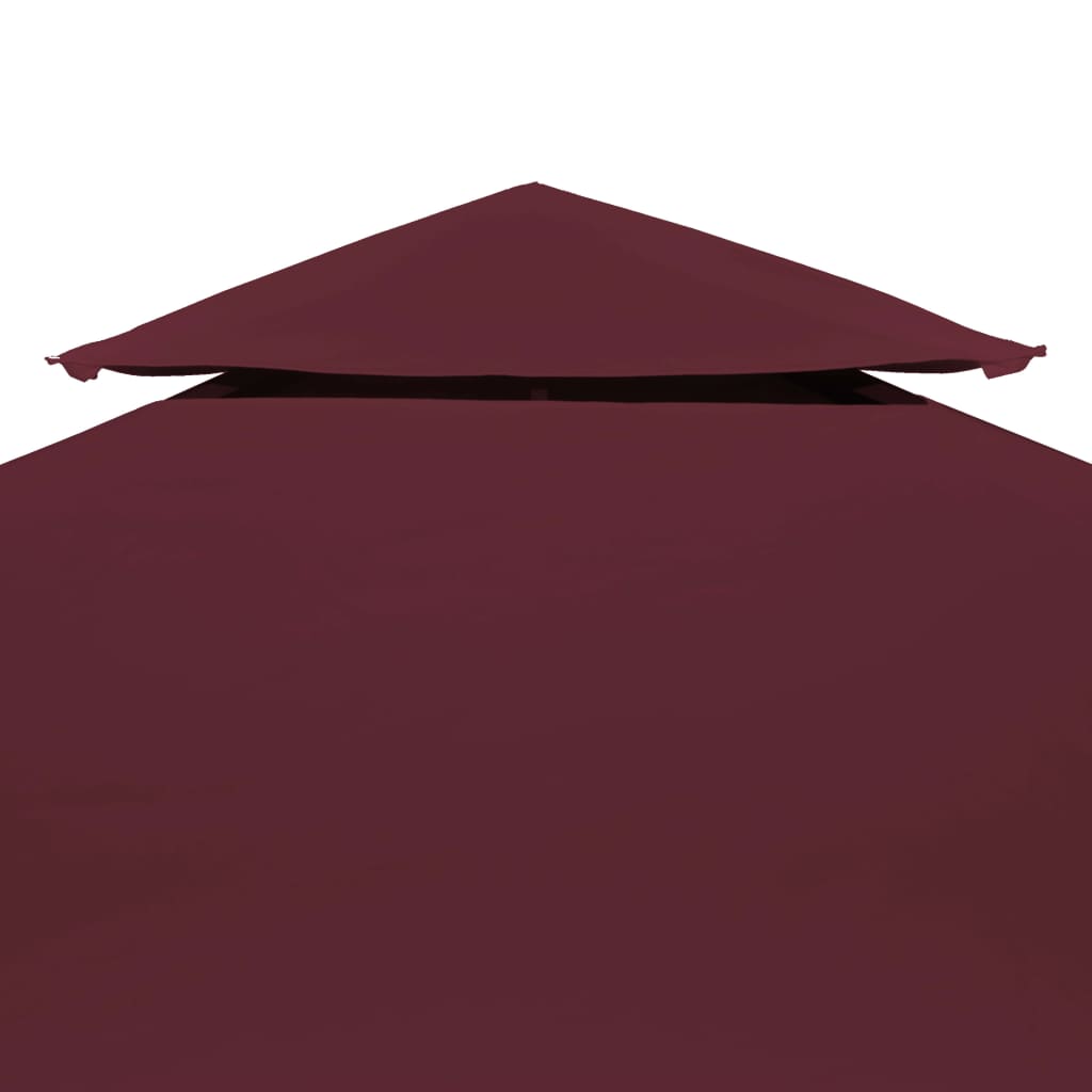 vidaXL Toile supérieure double de belvédère 310 g/m² 4x3 m Bordeaux