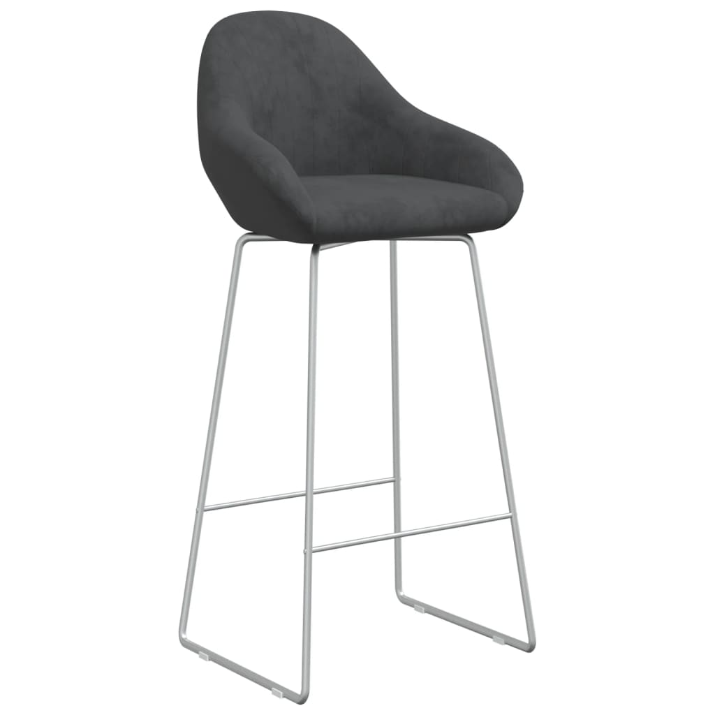 vidaXL Tabouret de bar Gris foncé Velours