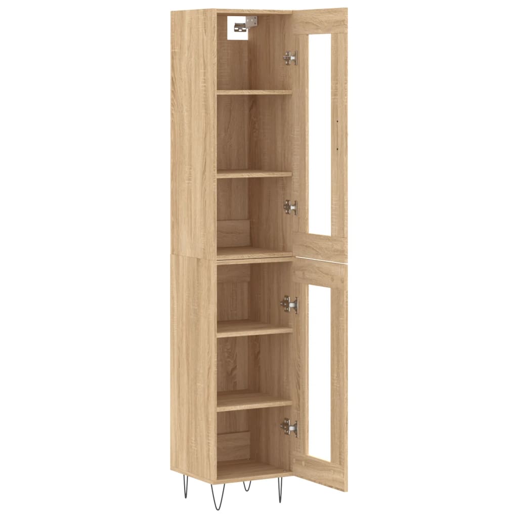 vidaXL Buffet haut Chêne sonoma 34,5x34x180 cm Bois d'ingénierie