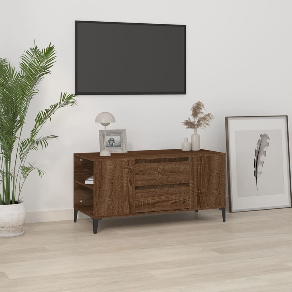 vidaXL Meuble TV Chêne marron 102x44,5x50 cm Bois d'ingénierie