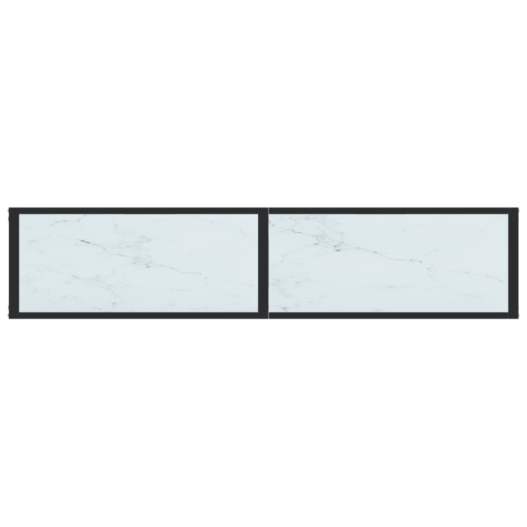 vidaXL Table console Marbre blanc 160x35x75,5 cm Verre trempé