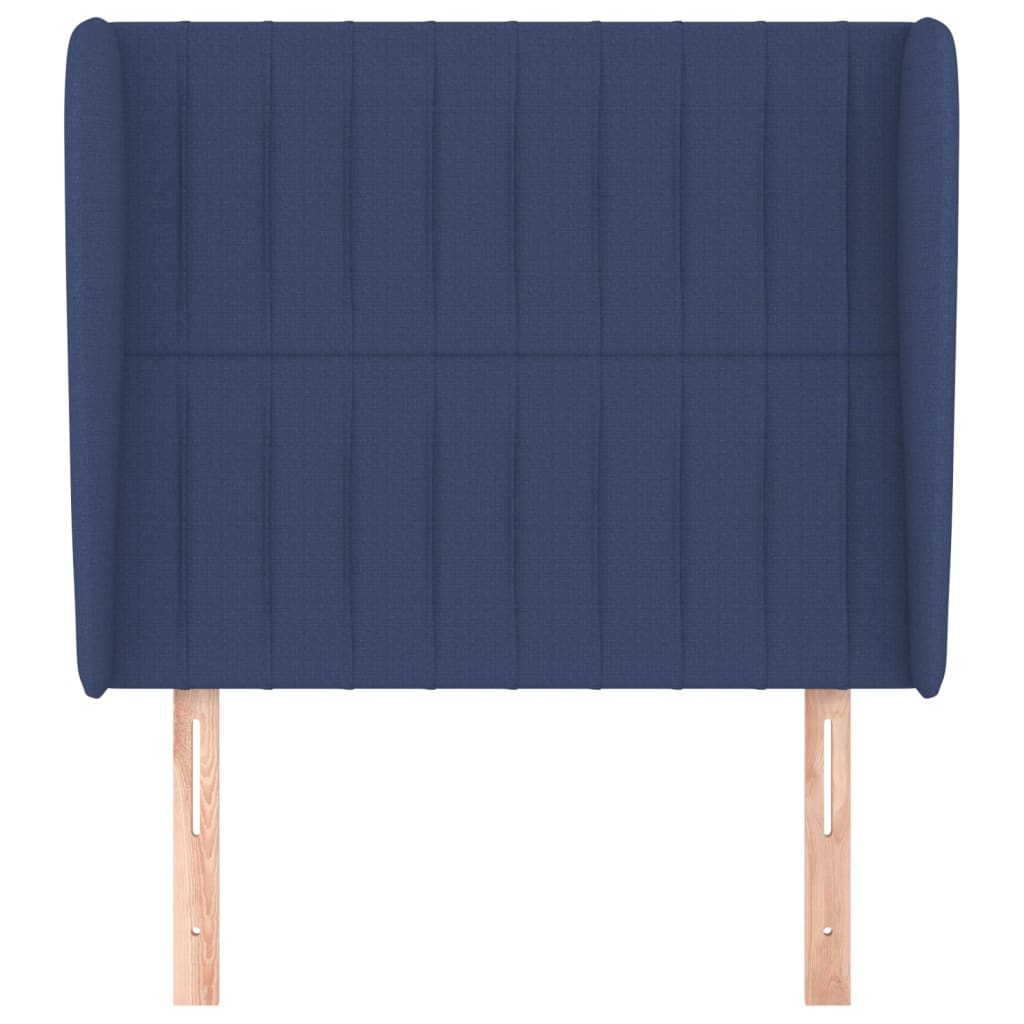 vidaXL Tête de lit avec oreilles Bleu 103x23x118/128 cm Tissu