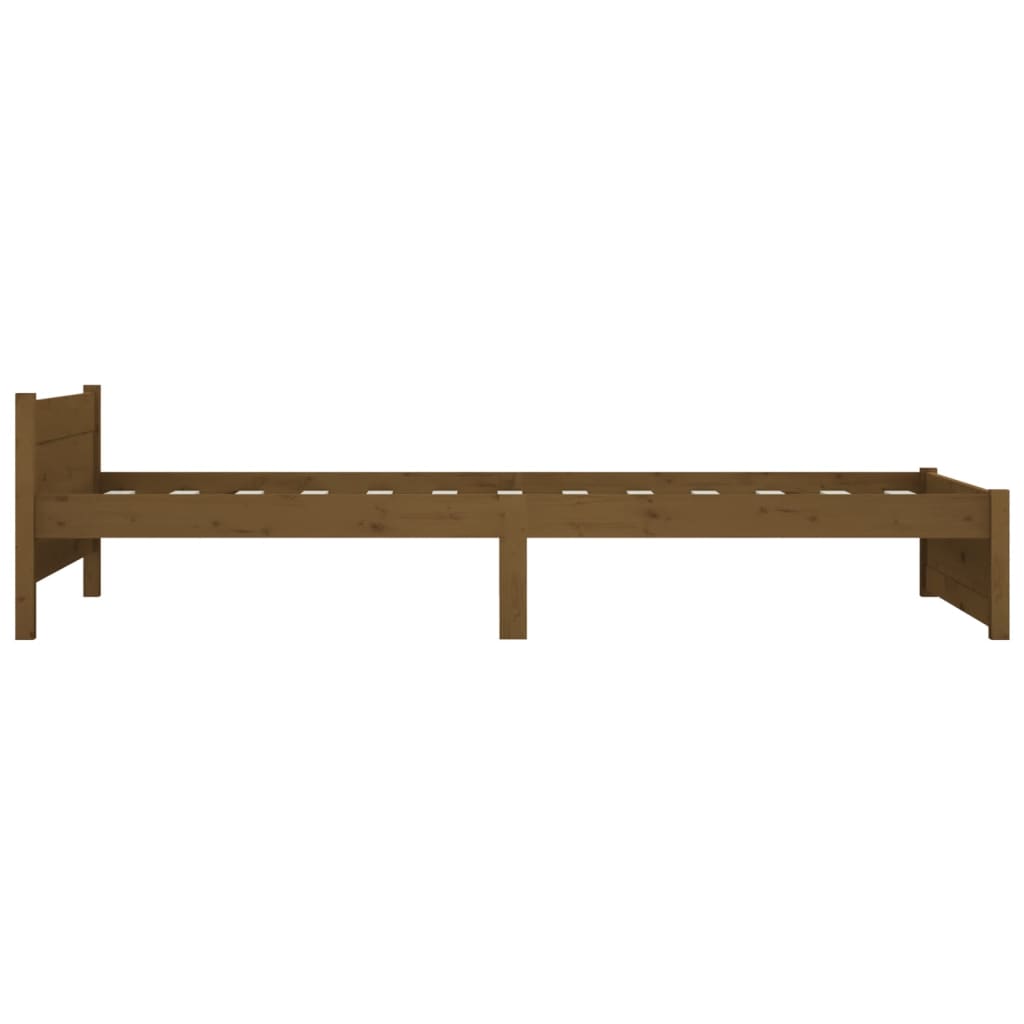 vidaXL Cadre de lit Marron miel Bois massif 75x190 cm Petit simple