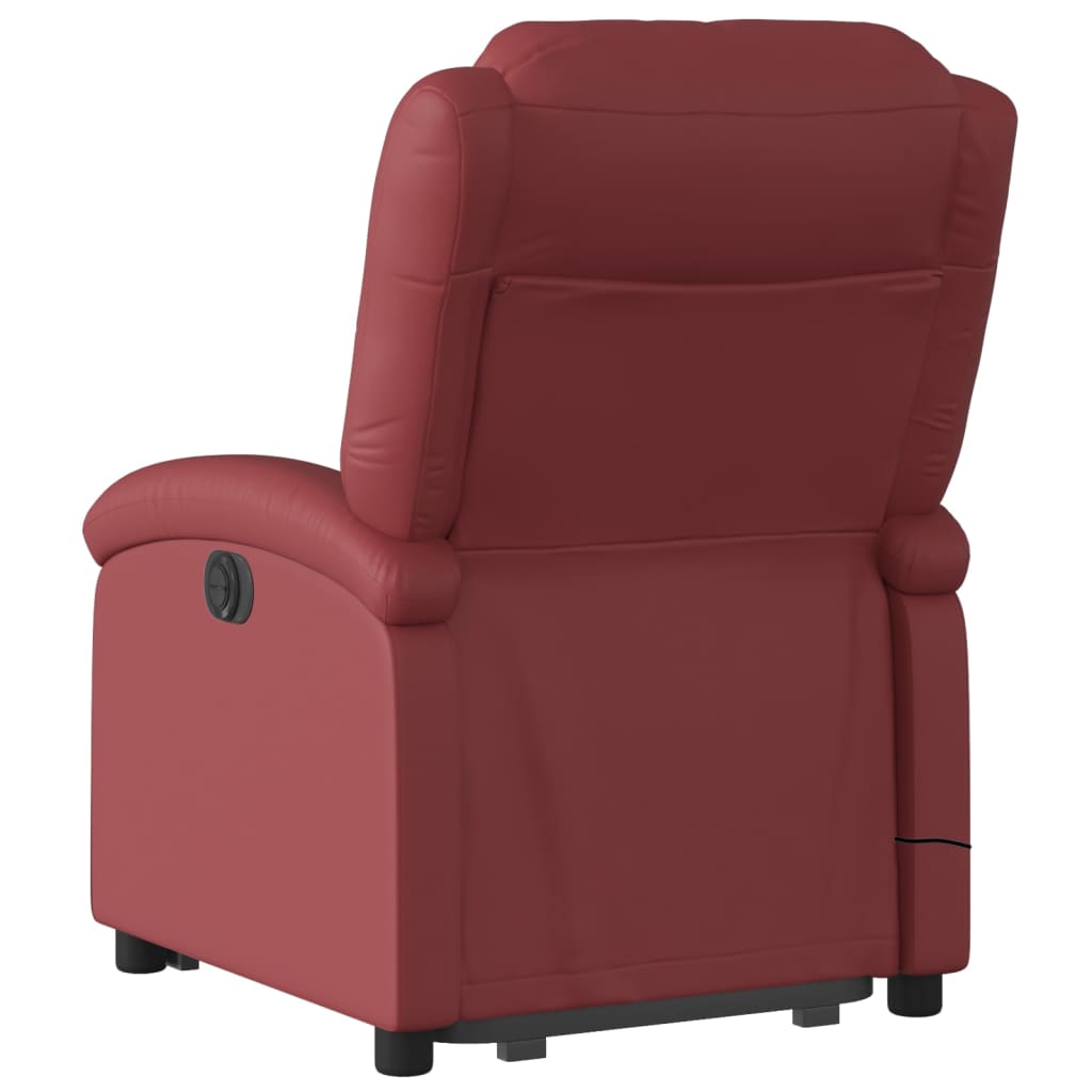 vidaXL Fauteuil inclinable de massage Rouge bordeaux Similicuir