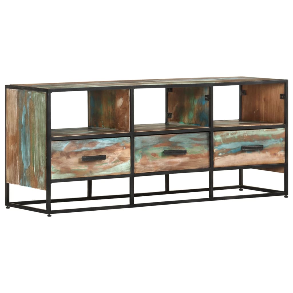 vidaXL Meuble TV 110x30x45 cm Bois de récupération massif