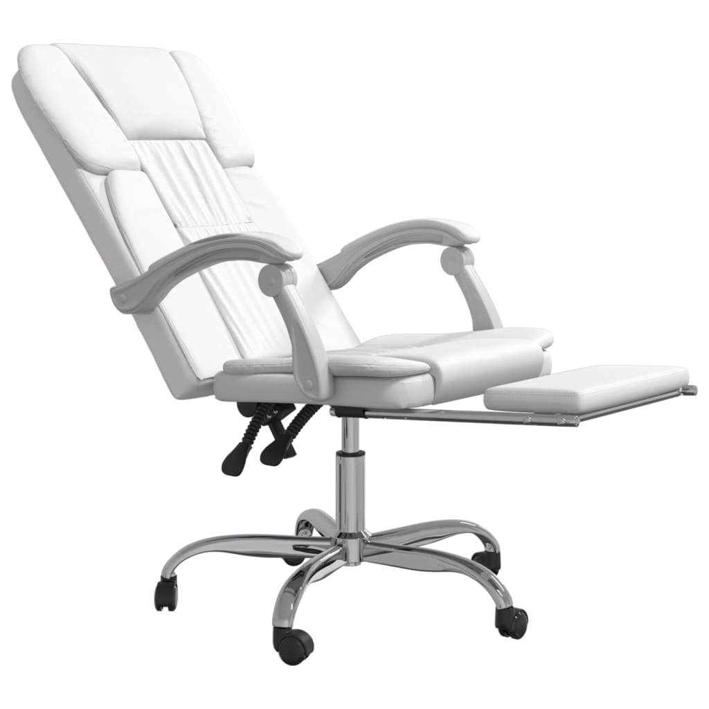 vidaXL Fauteuil inclinable de bureau Blanc Similicuir