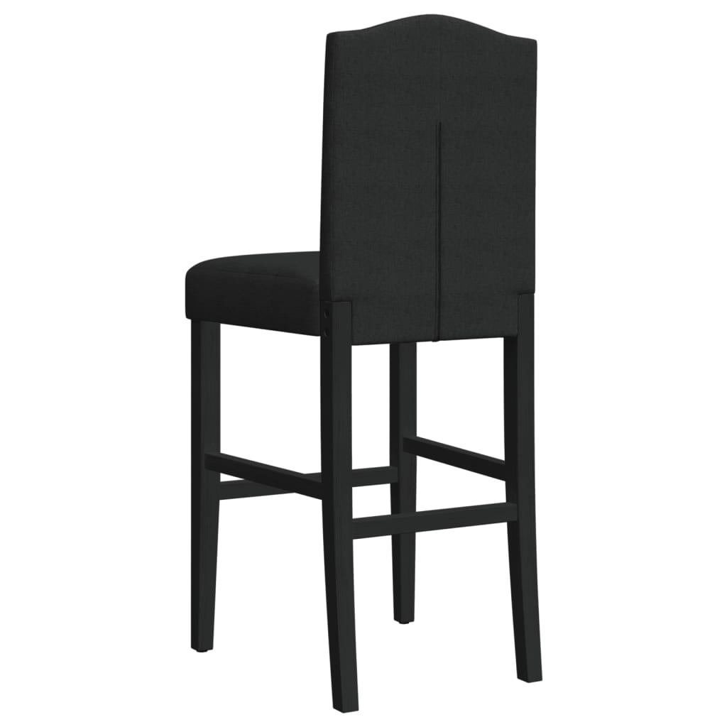 vidaXL Chaises de bar lot de 2 bois massif d'hévéa et tissu