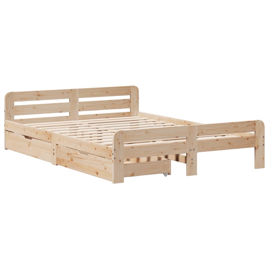 vidaXL Cadre de lit sans matelas 140x190 cm bois de pin massif