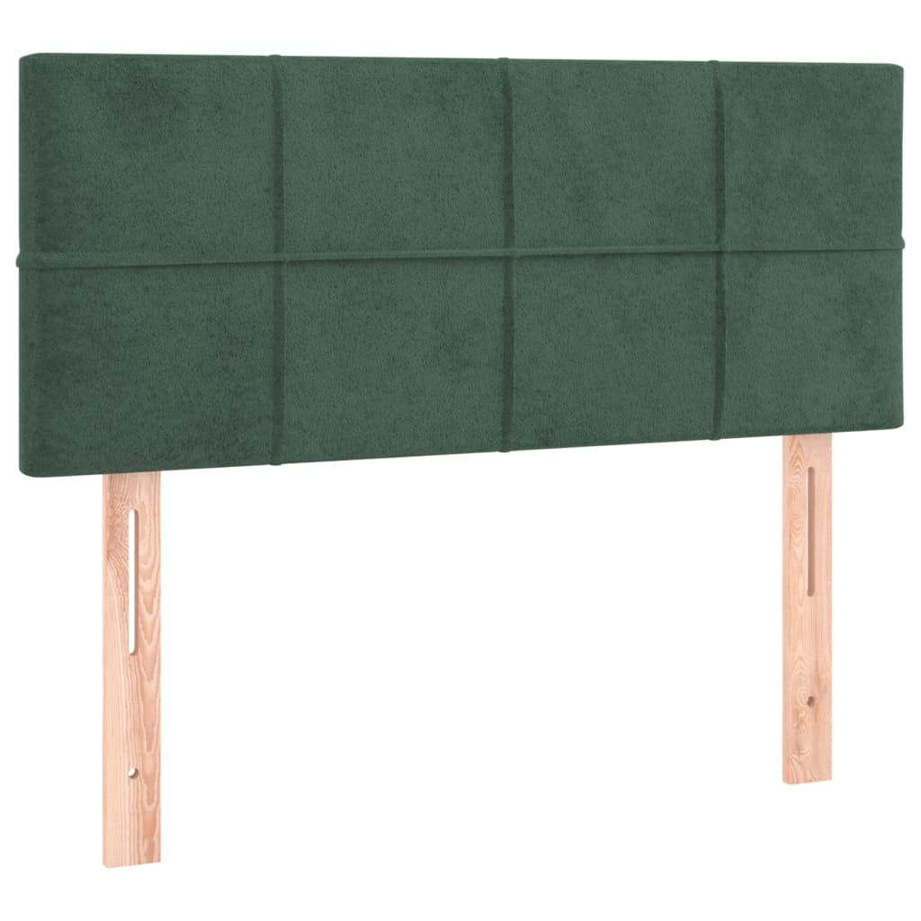 vidaXL Tête de lit à LED Vert foncé 100x5x78/88 cm Velours