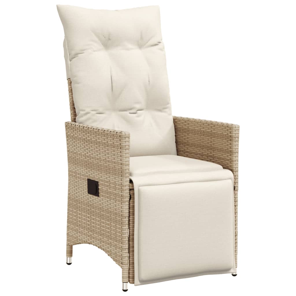 vidaXL Ensemble de bistro 3 pcs avec coussins beige résine tressée