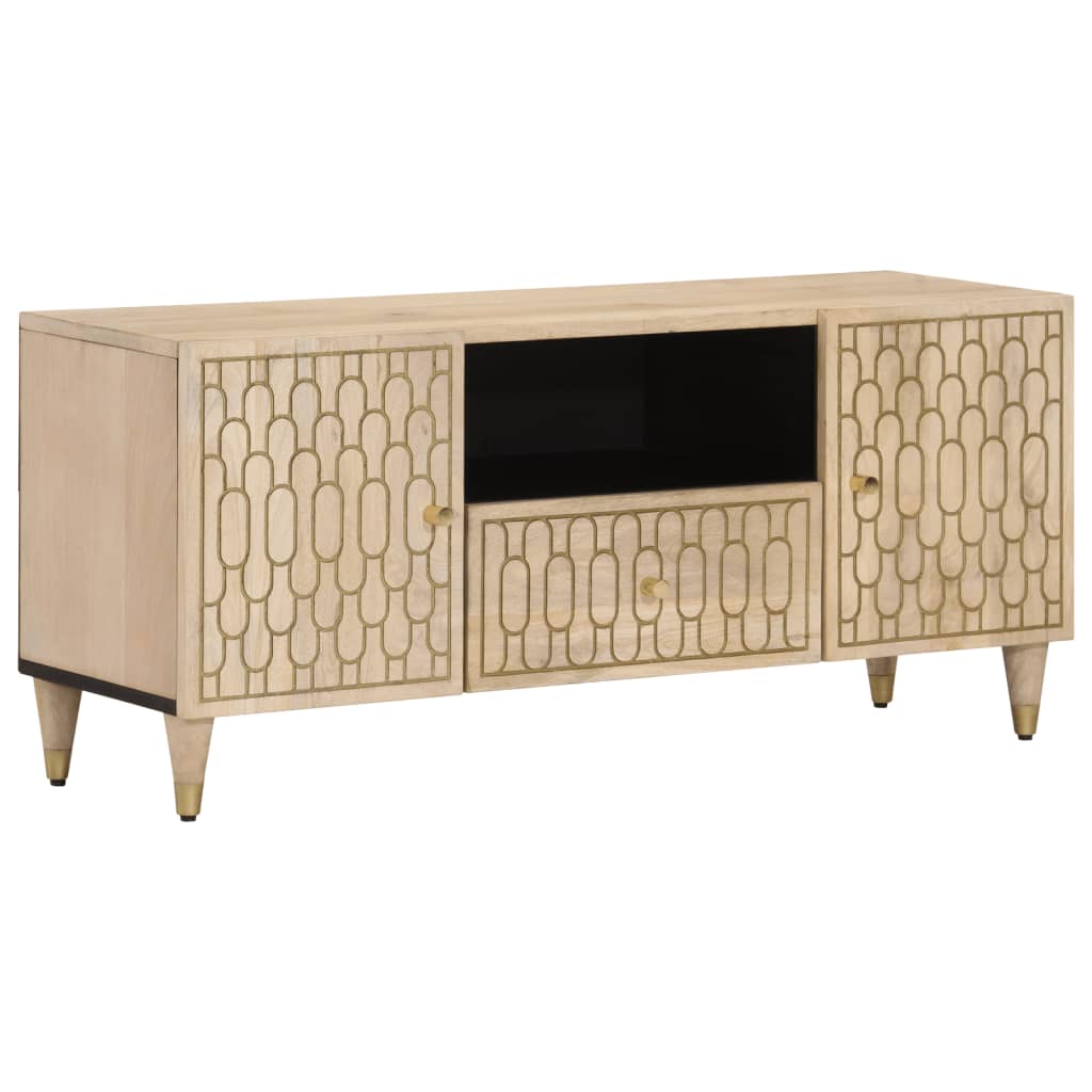 vidaXL Meuble TV 105x33x46 cm Bois massif de manguier