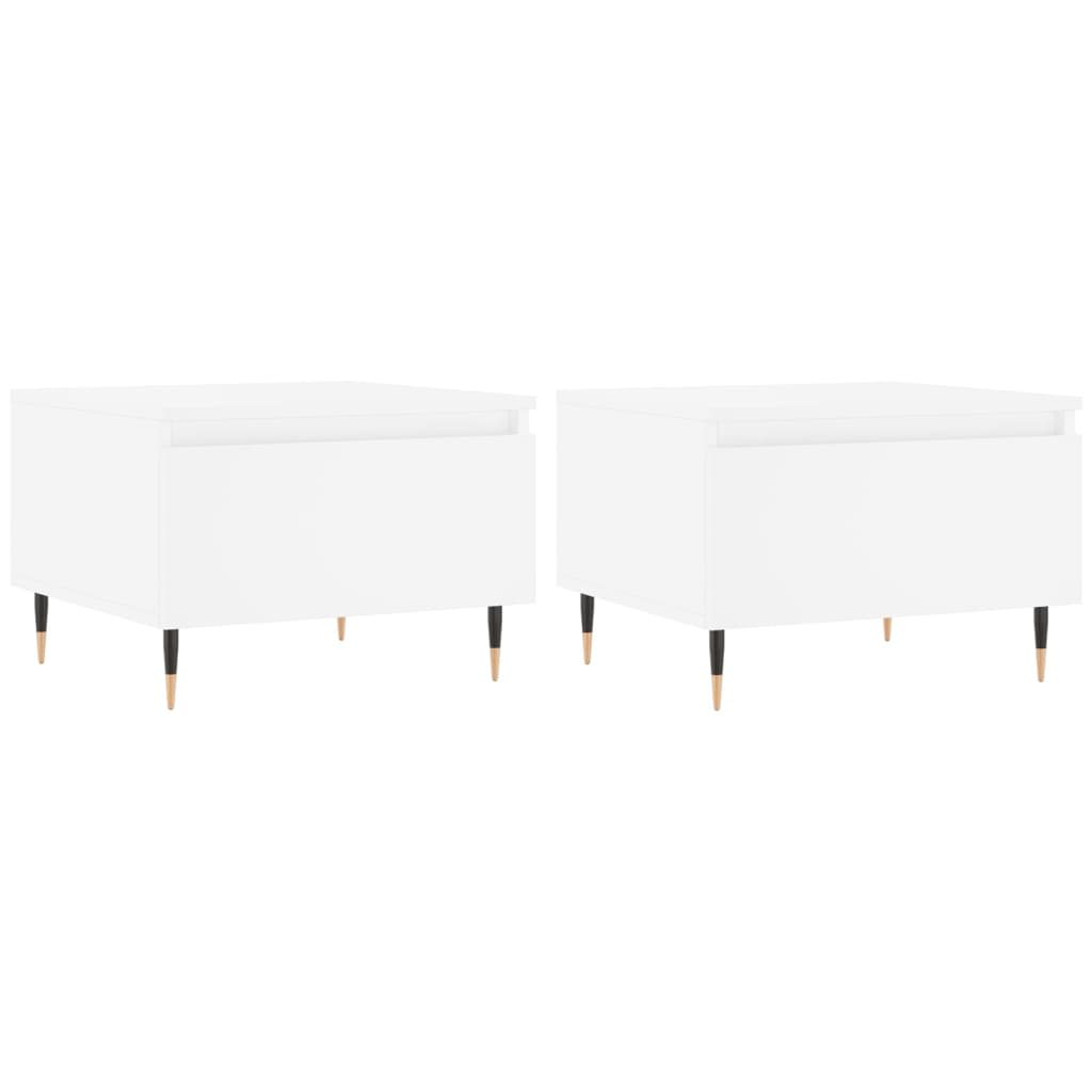 vidaXL Tables basses 2 pcs blanc 50x46x35 cm bois d'ingénierie