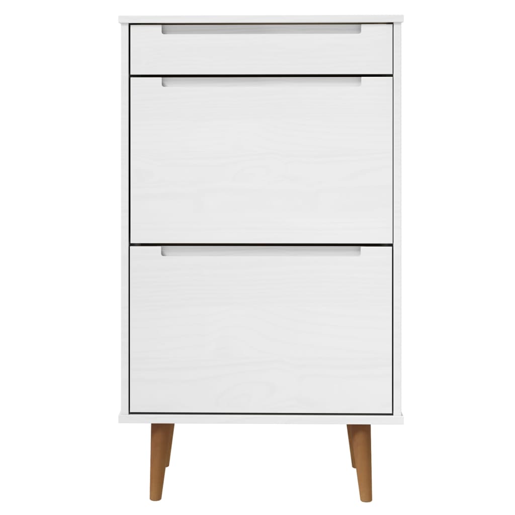 vidaXL Armoire à chaussures MOLDE Blanc 59,5x35x103 cm Bois de pin