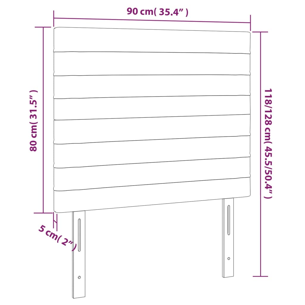 vidaXL Têtes de lit 2 pcs Crème 90x5x78/88 cm Tissu