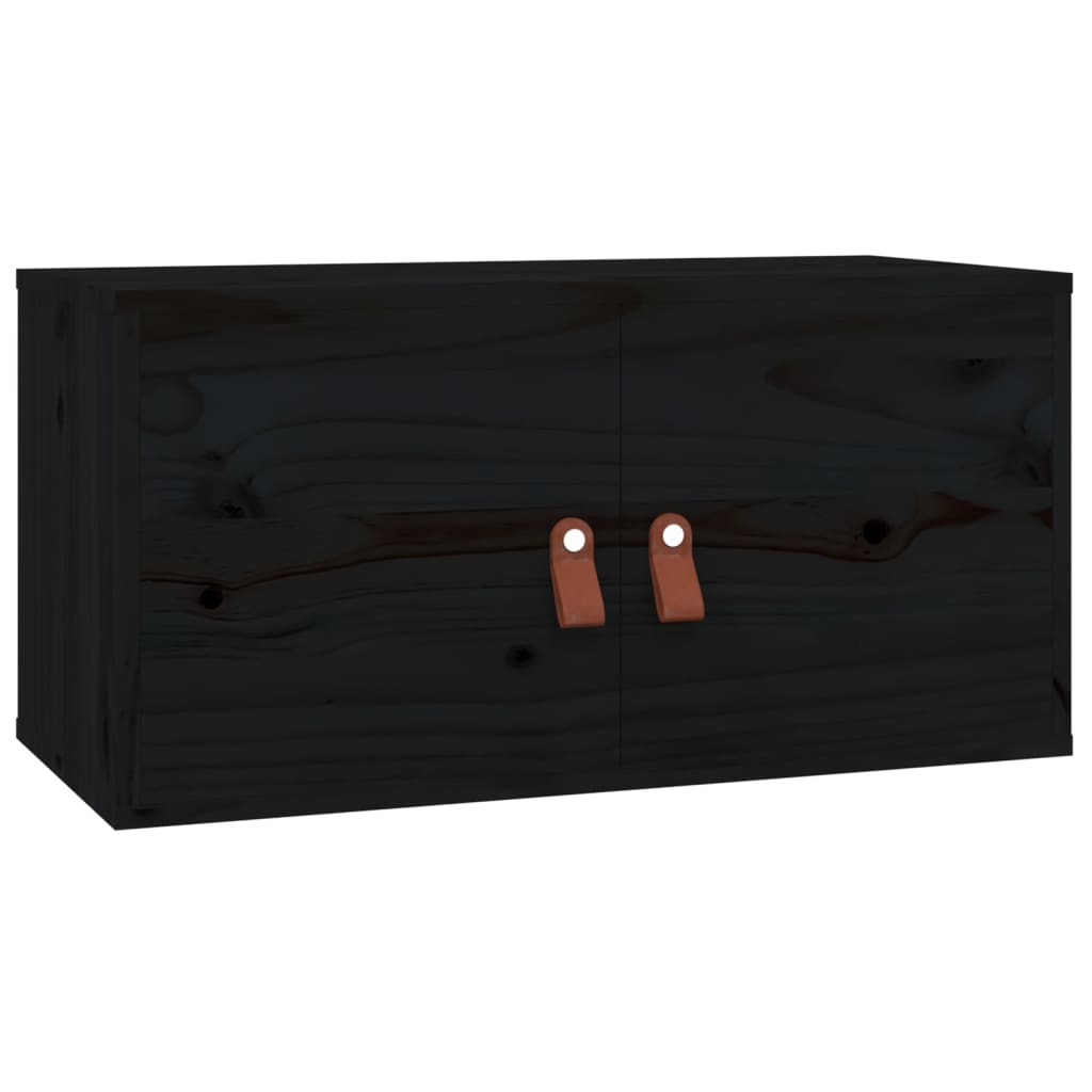 vidaXL Armoire murale Noir 60x30x30 cm Bois de pin massif