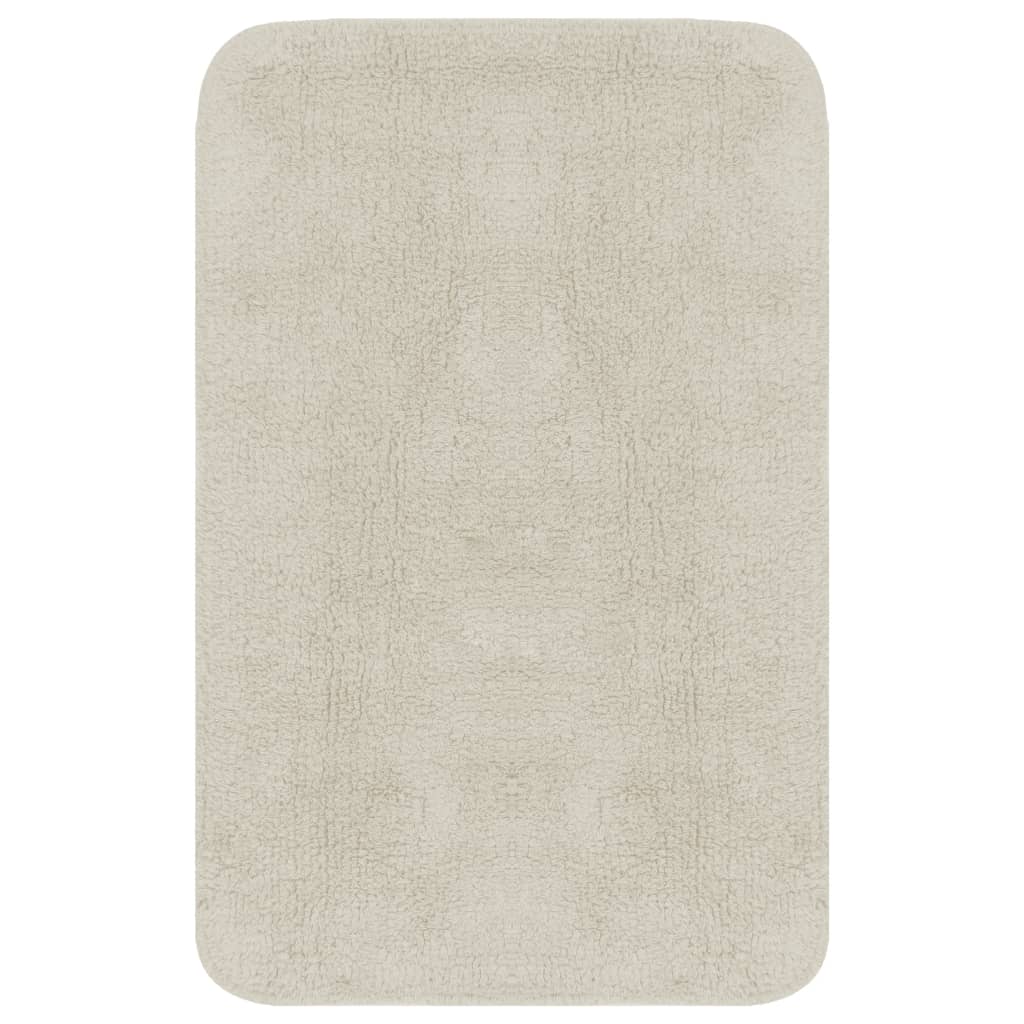 vidaXL Jeu de tapis de salle de bain 2 pcs Tissu Blanc