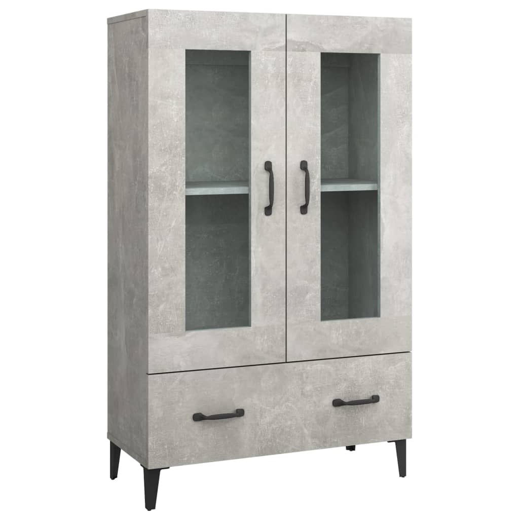 vidaXL Buffet haut Gris béton 70x31x115 cm Bois d'ingénierie