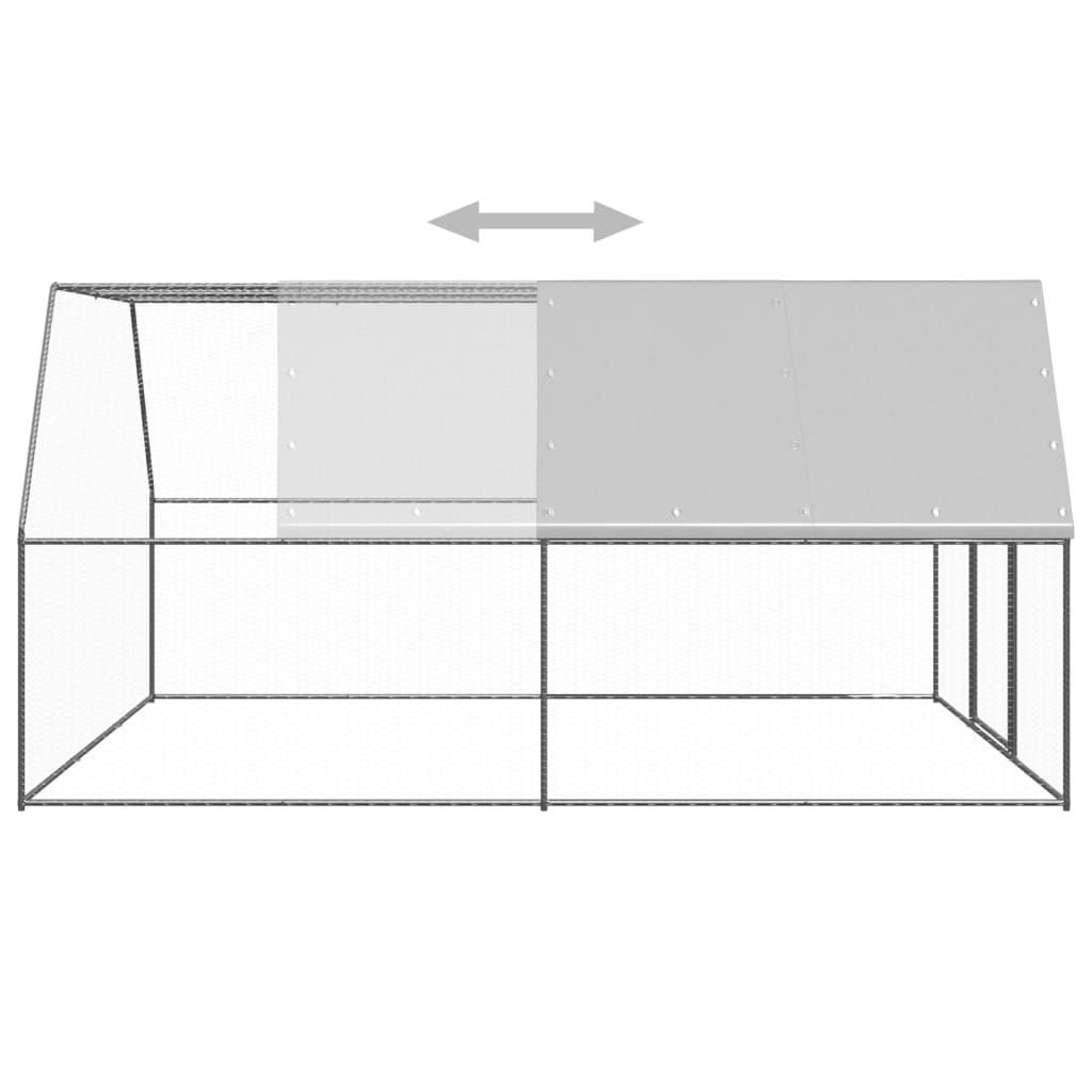 vidaXL Poulailler d'extérieur 3x4x2 m Acier galvanisé