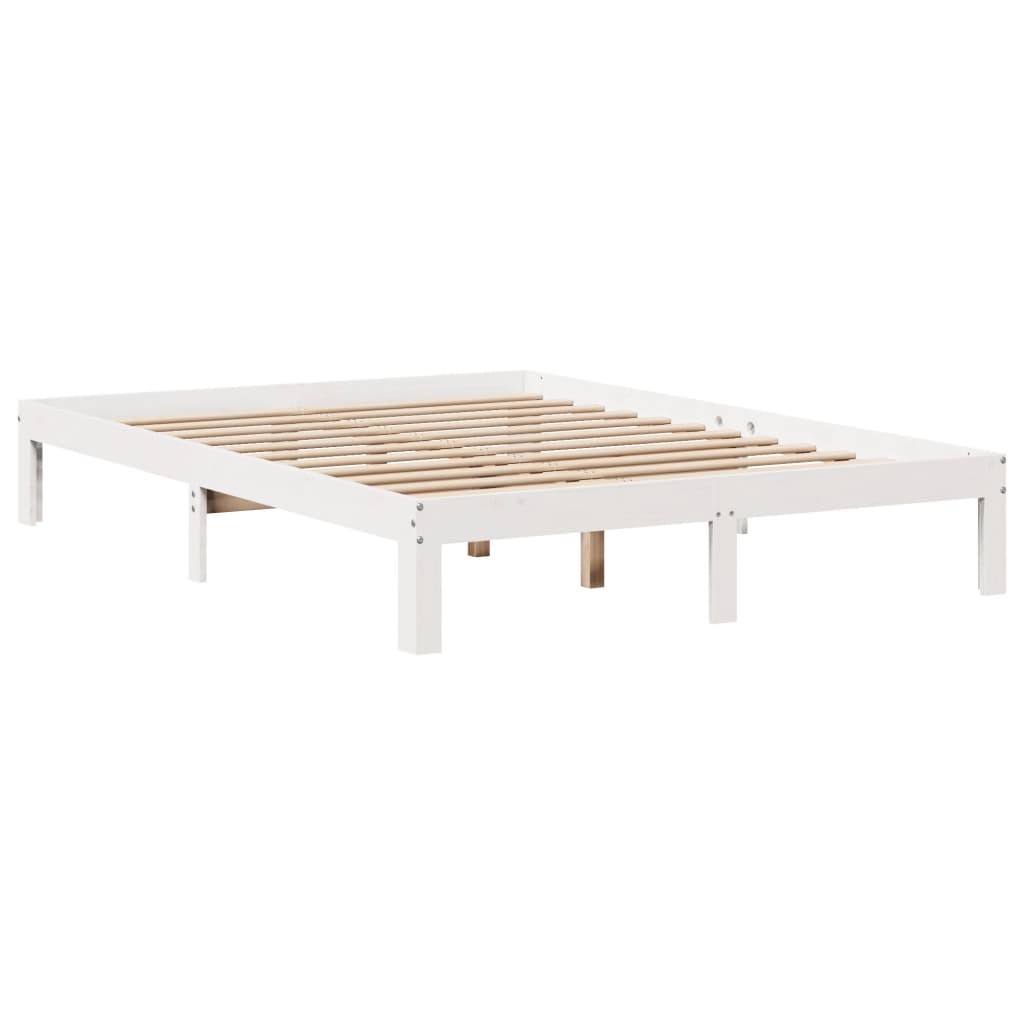 vidaXL Cadre de lit avec tête de lit sans matelas blanc 120x190 cm