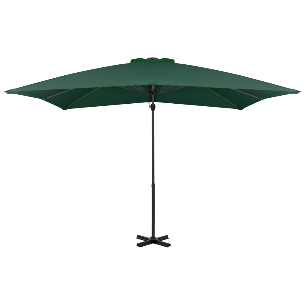 vidaXL Parasol de jardin en porte-à-faux et poteau en aluminium vert