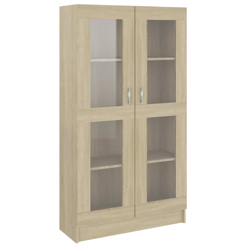 vidaXL Armoire à vitrine Chêne sonoma 82,5x30,5x150 cm Bois ingénierie