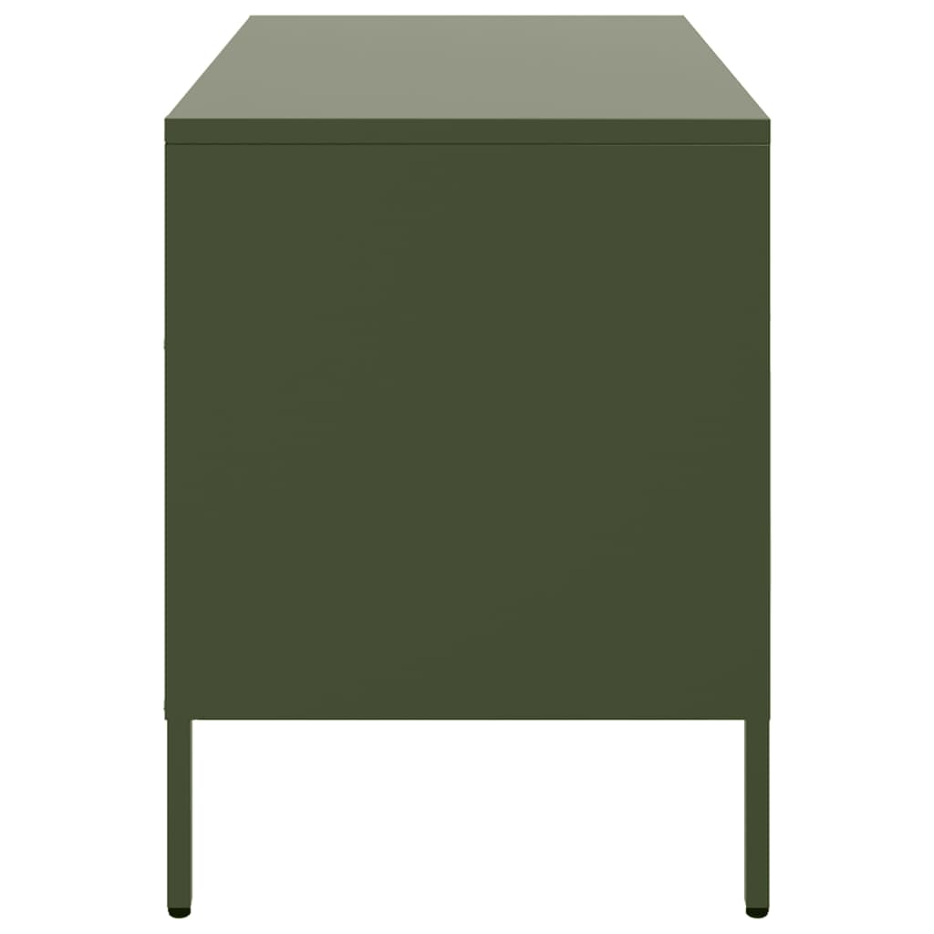 vidaXL Meuble TV vert olive 68x39x50,5 cm acier