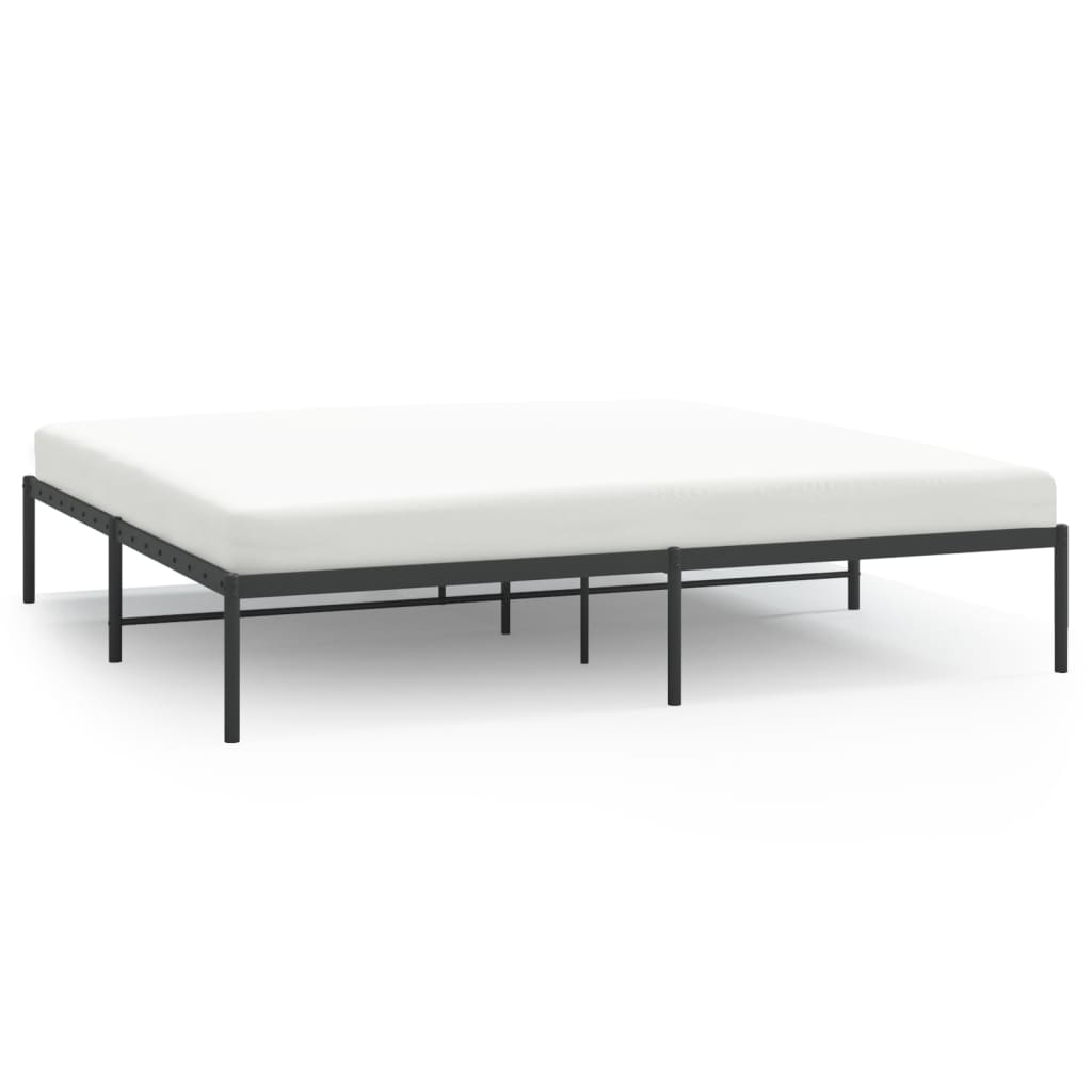 vidaXL Cadre de lit métal sans matelas noir 193x203 cm