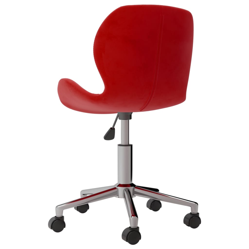 vidaXL Chaises pivotantes à manger lot de 2 Rouge bordeaux Velours