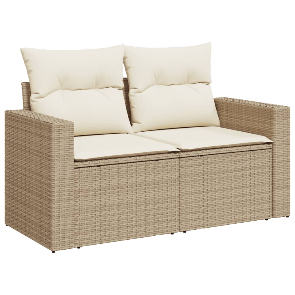 vidaXL Salon de jardin 11 pcs avec coussins beige résine tressée