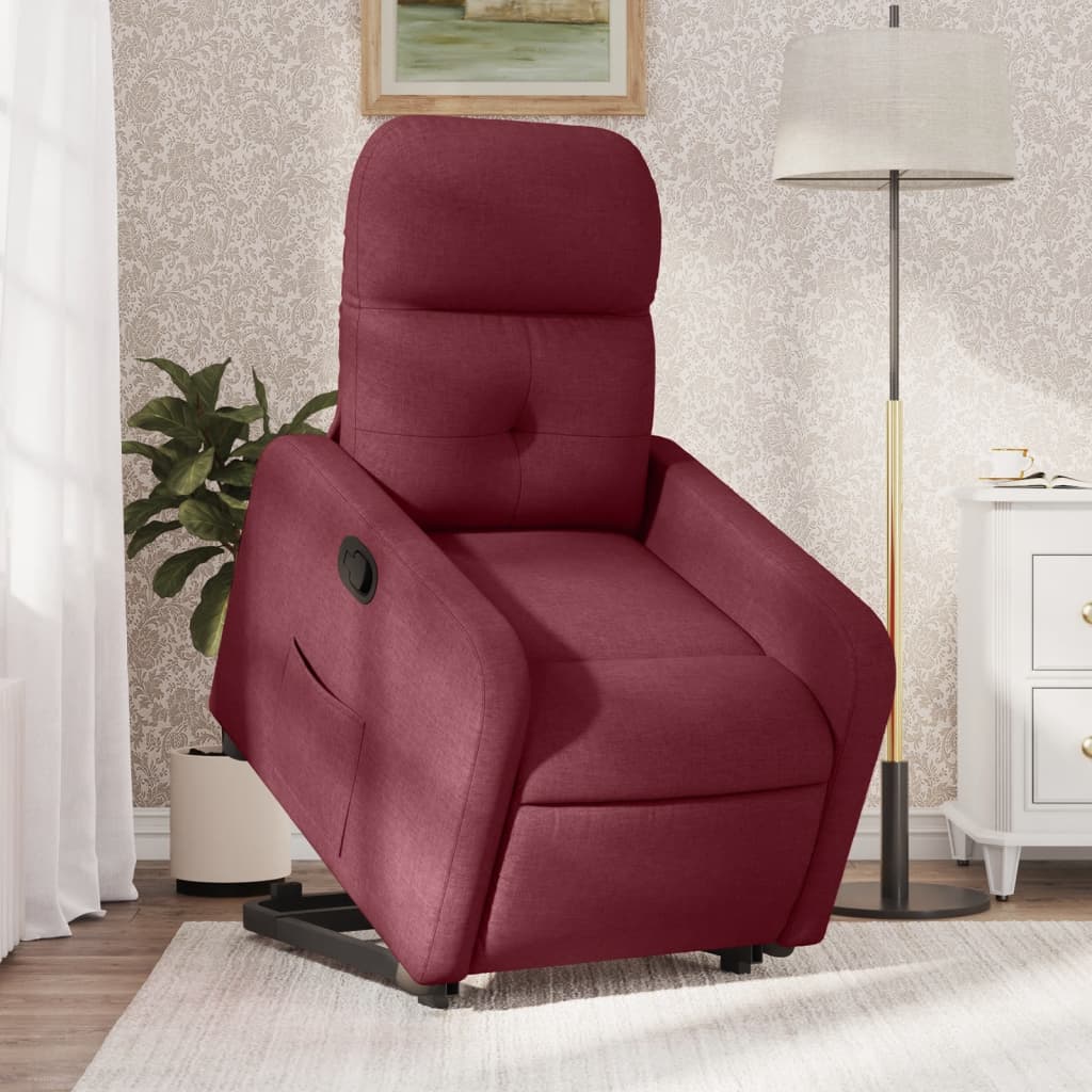 vidaXL Fauteuil inclinable rouge bordeaux tissu