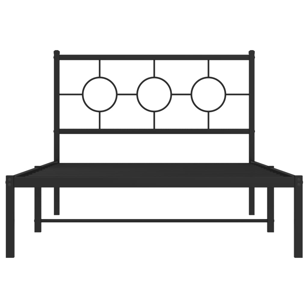 vidaXL Cadre de lit métal sans matelas avec tête de lit noir 107x203cm