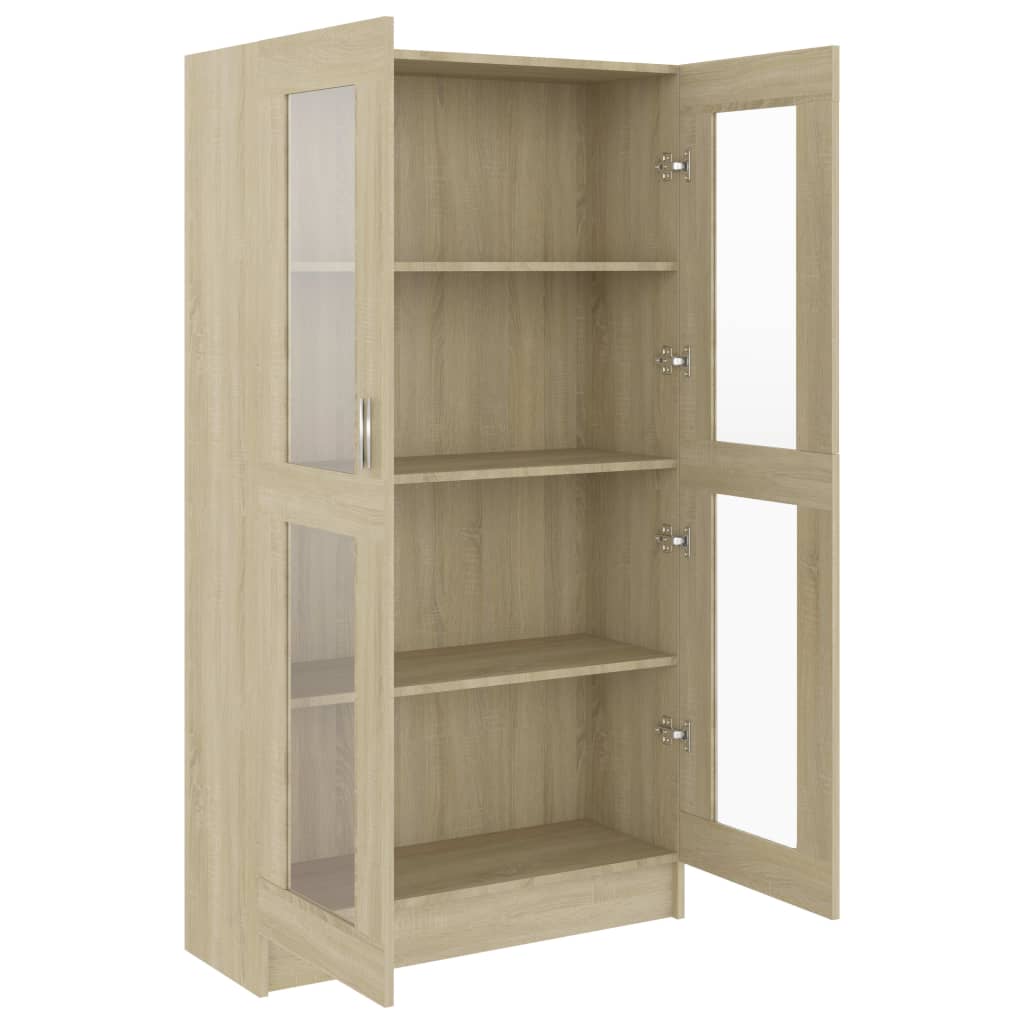 vidaXL Armoire à vitrine Chêne sonoma 82,5x30,5x150 cm Bois ingénierie