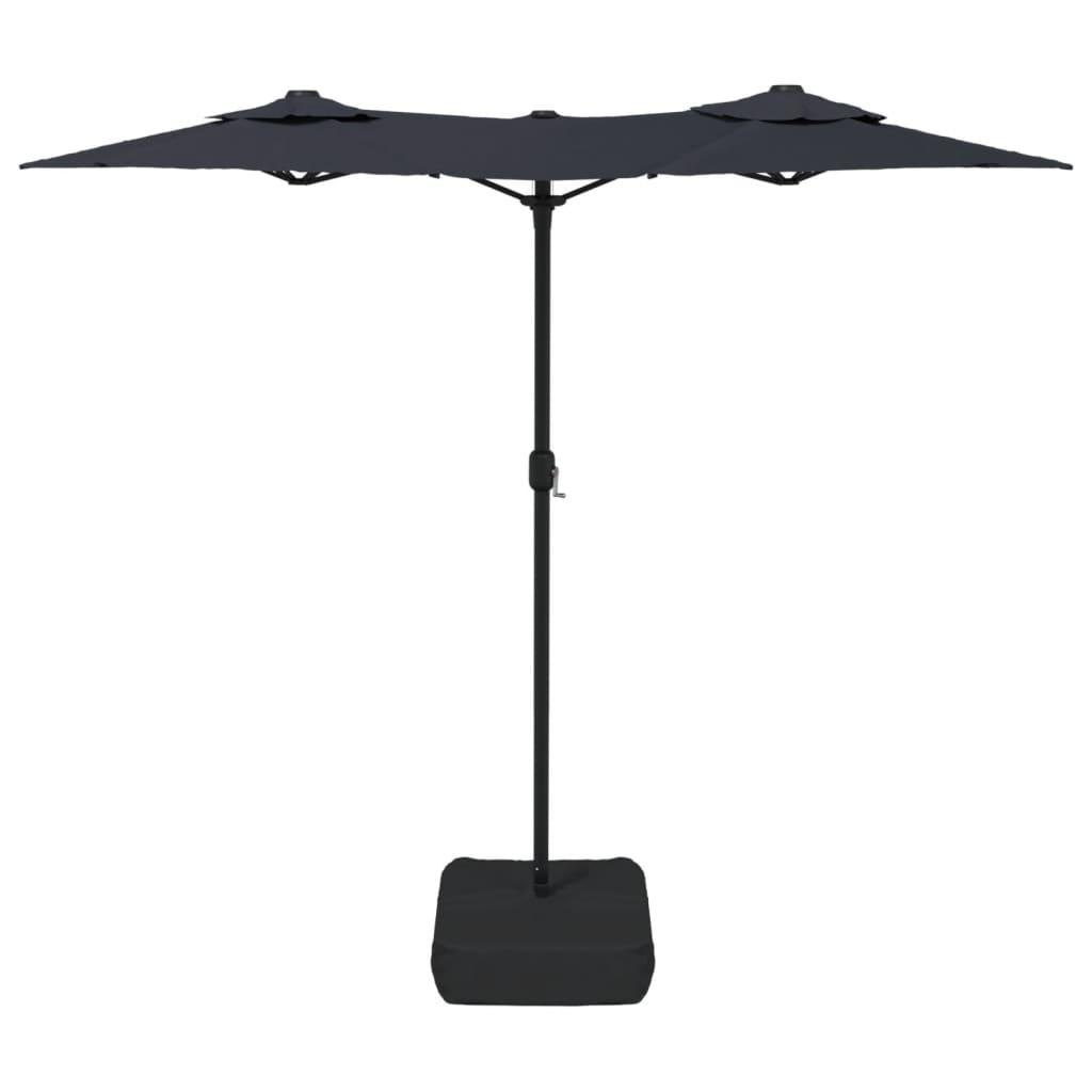 vidaXL Parasol à double tête noir 316x240 cm