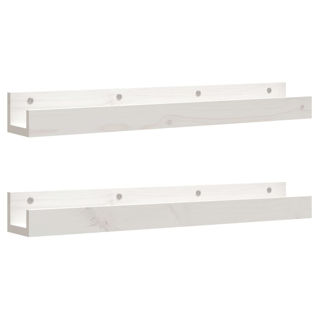 vidaXL Étagères murales 2 pcs Blanc 80x12x9 cm Bois de pin massif